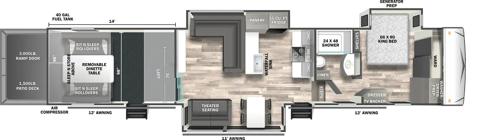 Stealth 4114GX Floorplan